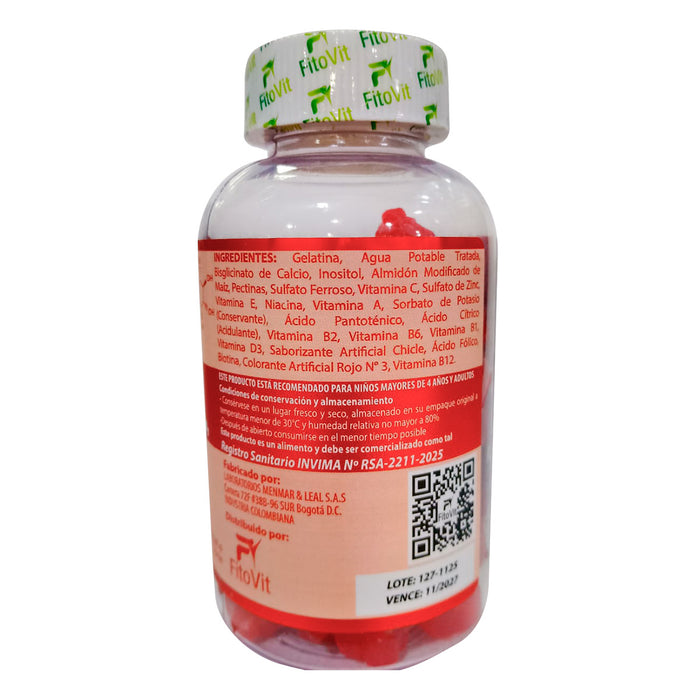 Inositol Fortificado con Vitaminas y Minerales 60 gomas masticables FitoVit