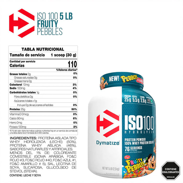 Proteína ISO 100 Hidrolizada Fruity Pebbles 5 lb - Dymatize
