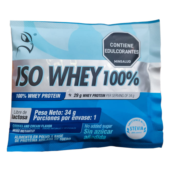 Iso Whey 100% Proteína aislada Sachet personal Cookies and Cream Healthy Sports