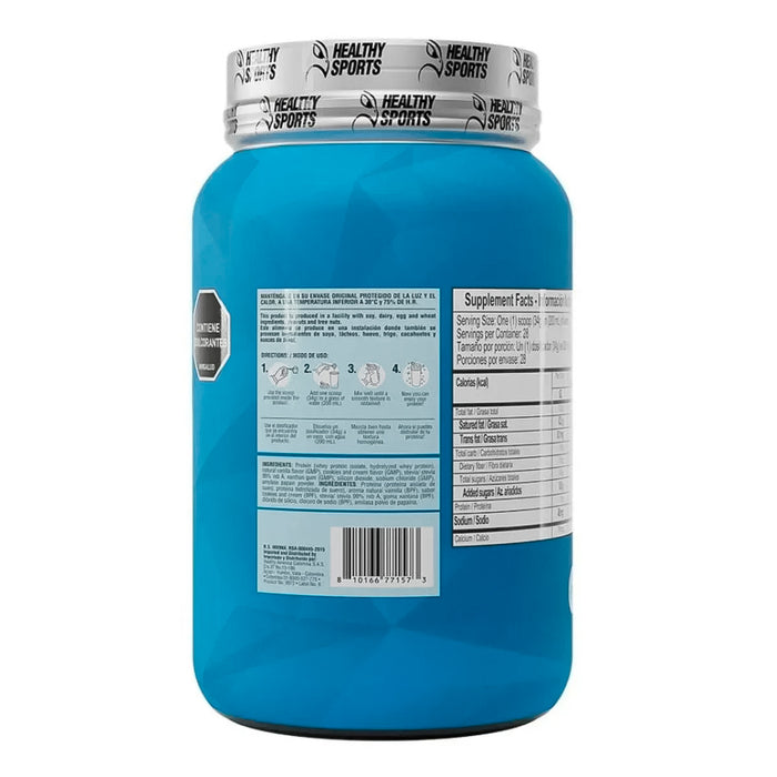 Iso Whey 100% Proteína Aislada sabor Cookies and Cream 2 lbs Healthy Sports