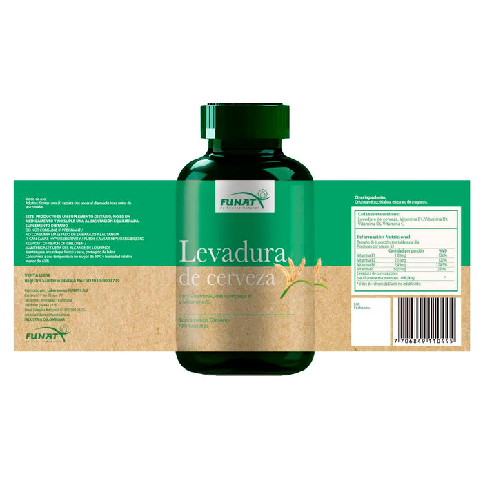 Levadura de Cerveza 100 tabletas Funat
