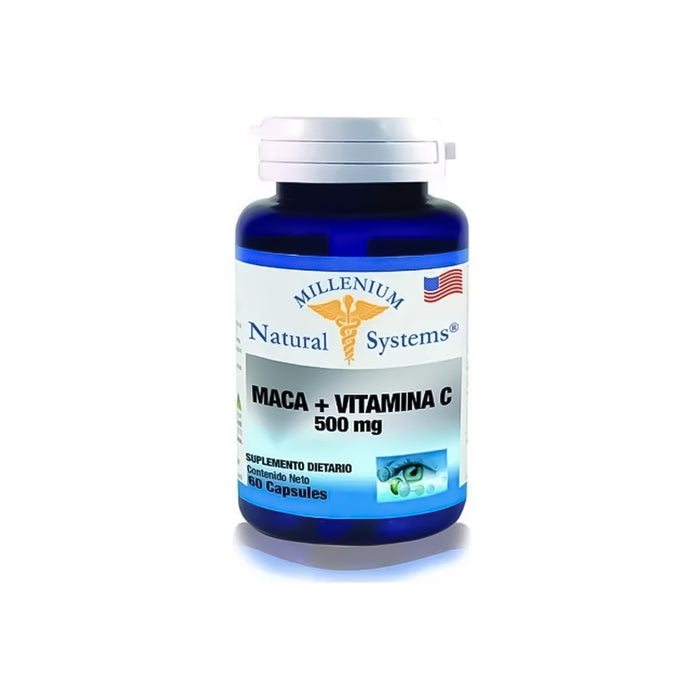 Maca 500 mg + Vitamin C 60 Capsulas Natural Systems Millenium