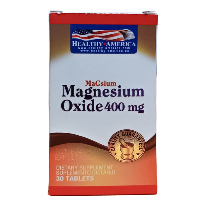 Oxido de Magnesio 400MG 30 Tabletas Healthy America