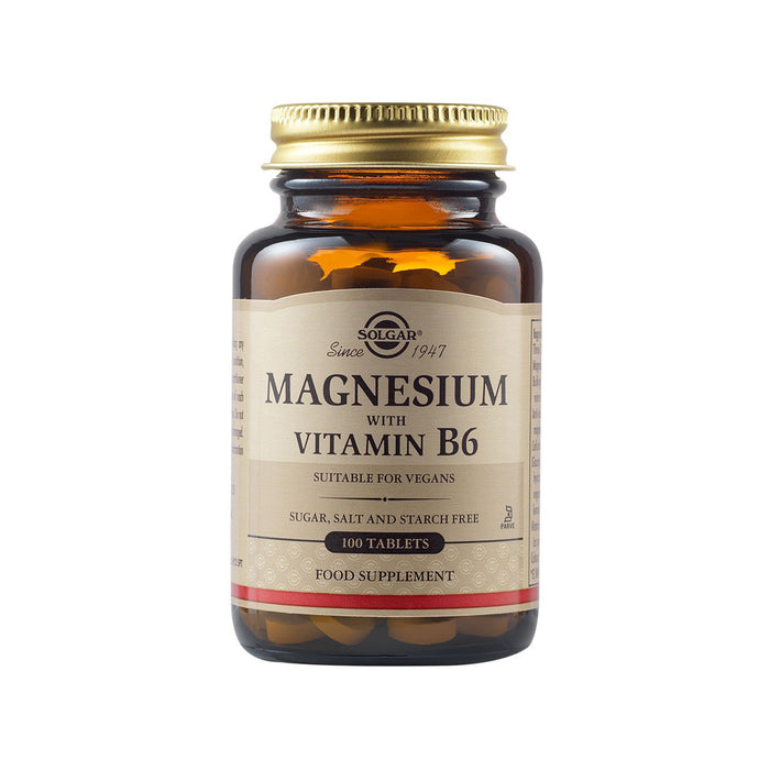 Magnesio con Vitamina B6 100 tabletas Solgar