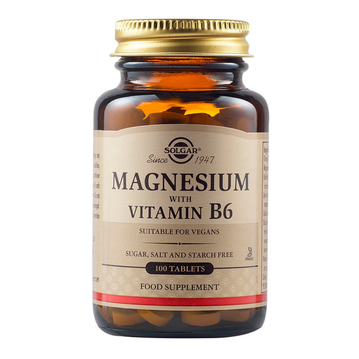 Magnesio con Vitamina B6 100 tabletas Solgar