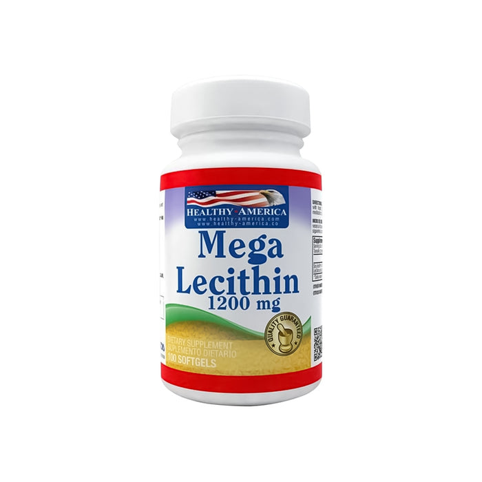 Mega Lecithin 1200mg 100 softgels Lecitina de soya - Healthy America