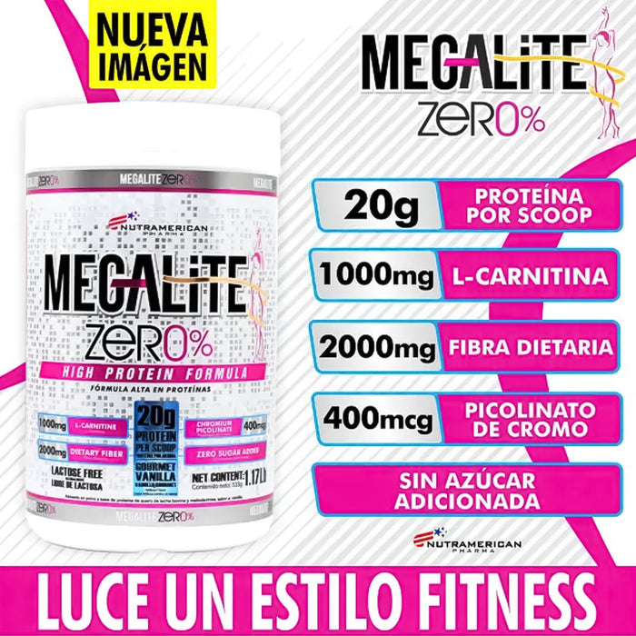 Mega Lite Zero 0% Fórmula alta en proteinas libre de lactosa