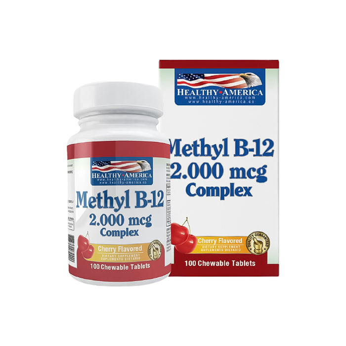 Methyl B-12 2000mcg 100 tabletas masticables Healthy America