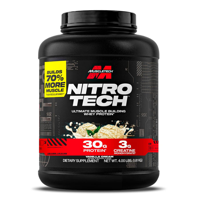 Nitro Tech Whey Protein sabor Crema de Vainilla 4 lb Muscletech