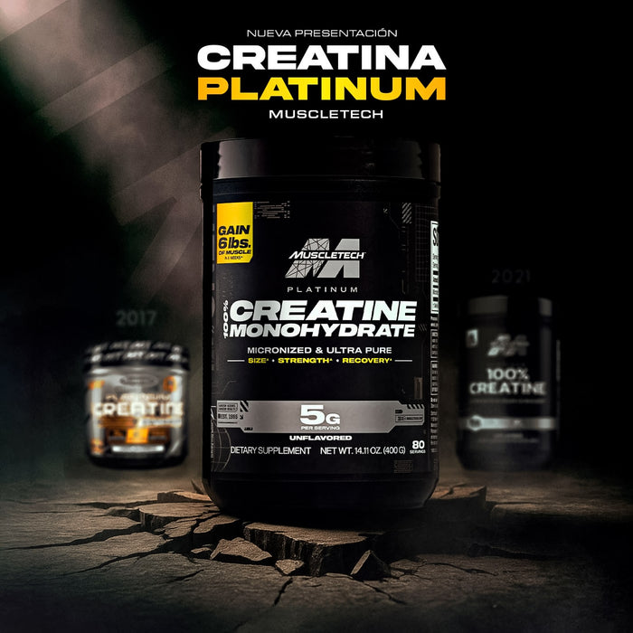 Creatina Monohidratada Platinum 100% en Polvo 400 g – Muscletech