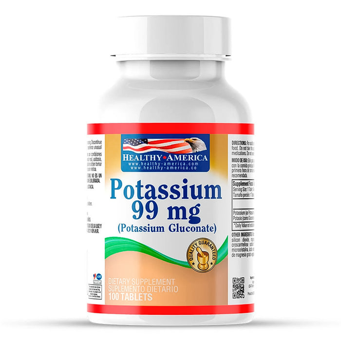 Potassium 99mg 100 tabletas Healthy America