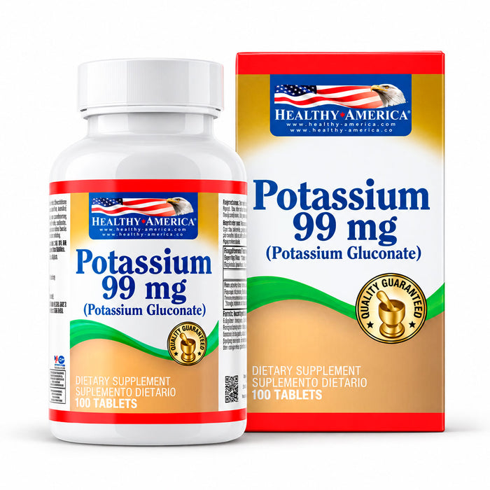 Potassium 99mg 100 tabletas Healthy America