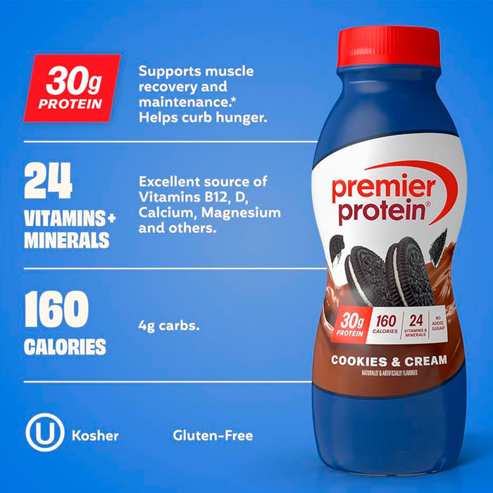 Premier Protein sabor Cookies and Cream lista para tomar  340ml