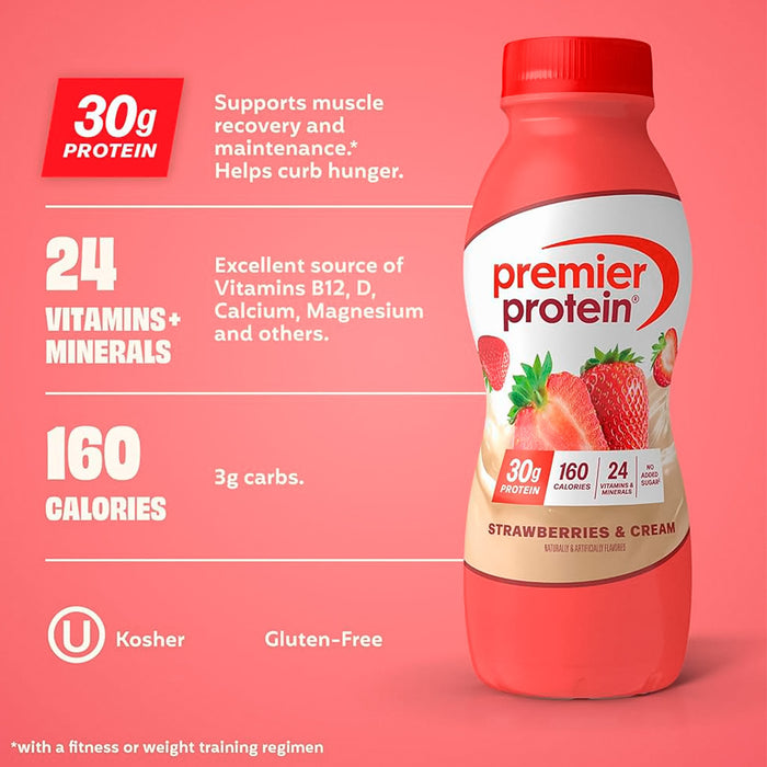 Premier Protein Strawberries & Cream Flavor 340 ml