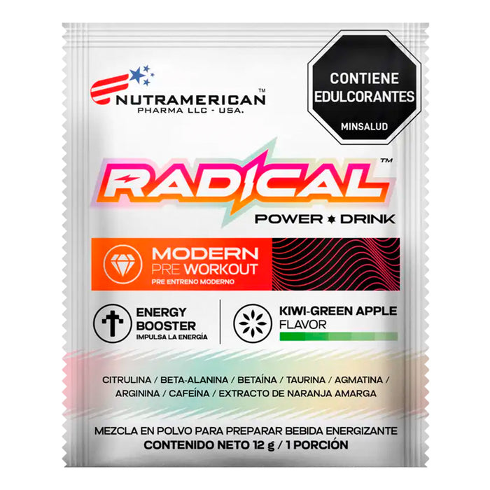 Radical Power Drink 12g Sachet Pre entreno Nutramerican