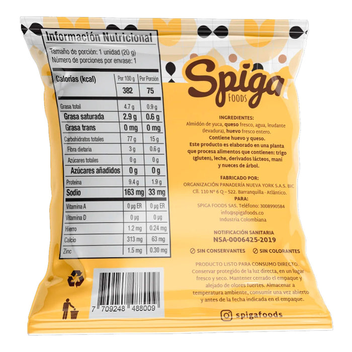 Rosquitas de Yuca 1 porción Spiga Foods