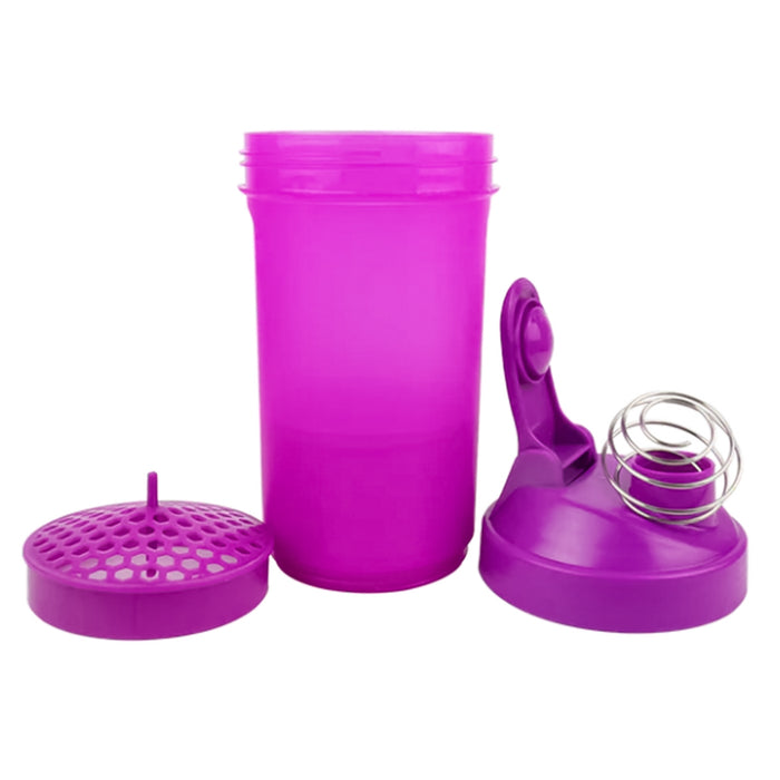 Shaker Deportivo 600ml Morado con Sistema Anti grumos