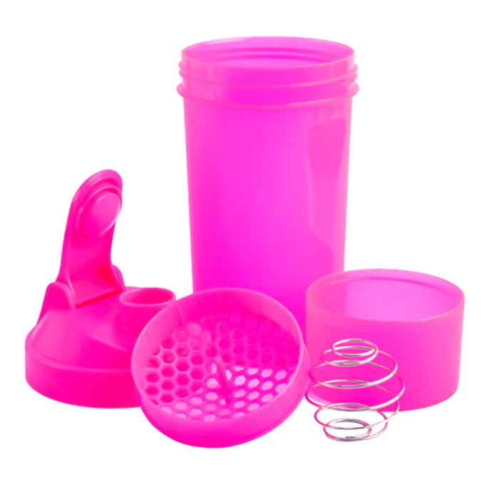 Shaker Deportivo 600ml Fucsia con Sistema Anti grumos