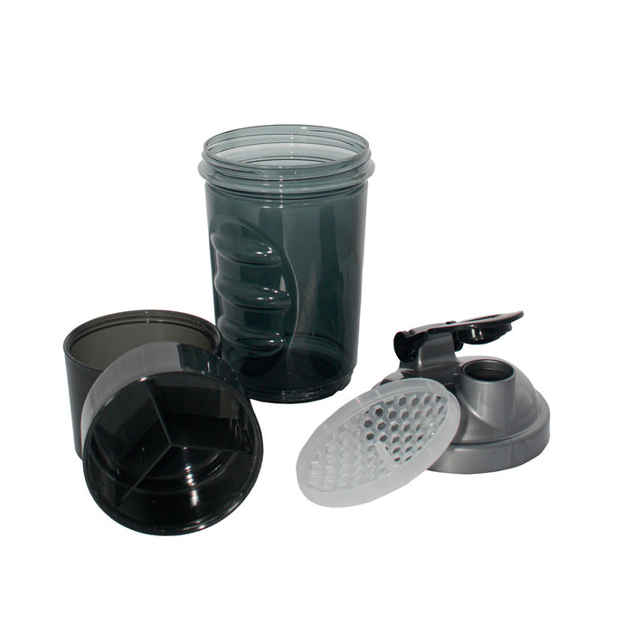shaker negro 3 compartimientos