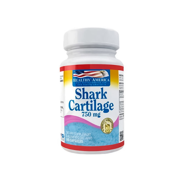 Shark Cartilage 750mg Cartílago tiburón 100 Cápsulas - Healthy America