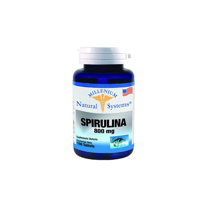 Spirulina 800 mg 100 Tabletas Natural Systems Millenium Espirulina