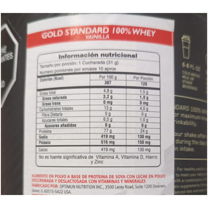 Whey Gold Standard Proteina 310gr OPTIMUM NUTRITION
