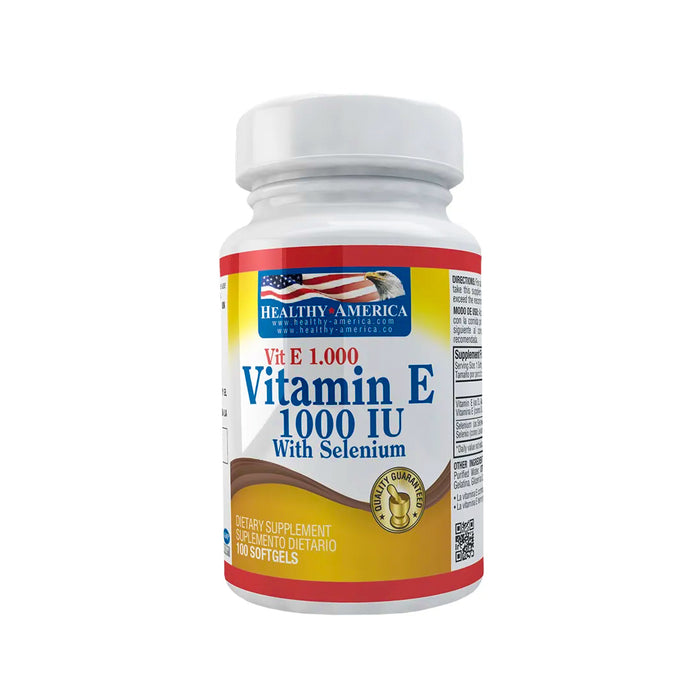 Vitamin E 1000 IU With Selenium 100 Softgels Healthy America