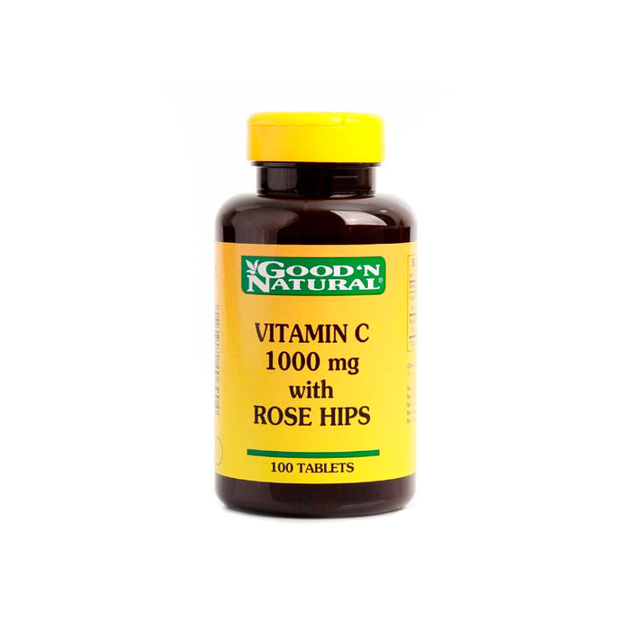 Vitamina C 1000 mg with Rose Hips 100 Tabletas Good ´N Natural