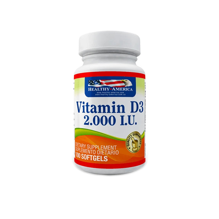 Vitamina D3 2000 I.U Plus 100 softgels Healthy America