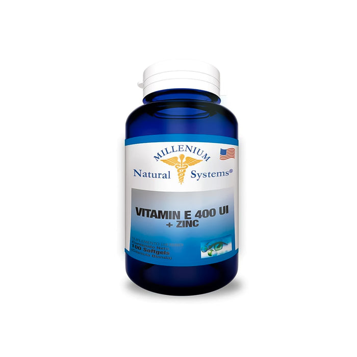 Vitamina E 400 IU + Zinc  60 Softgels Millenium Natural Systems