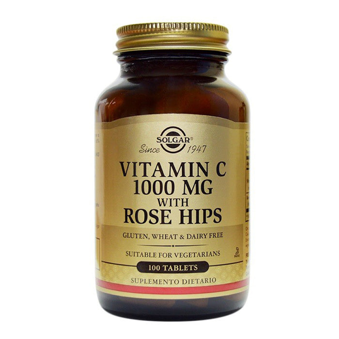 Vitamin C 1000 mg con Rose Hips Solgar 100 tabletas