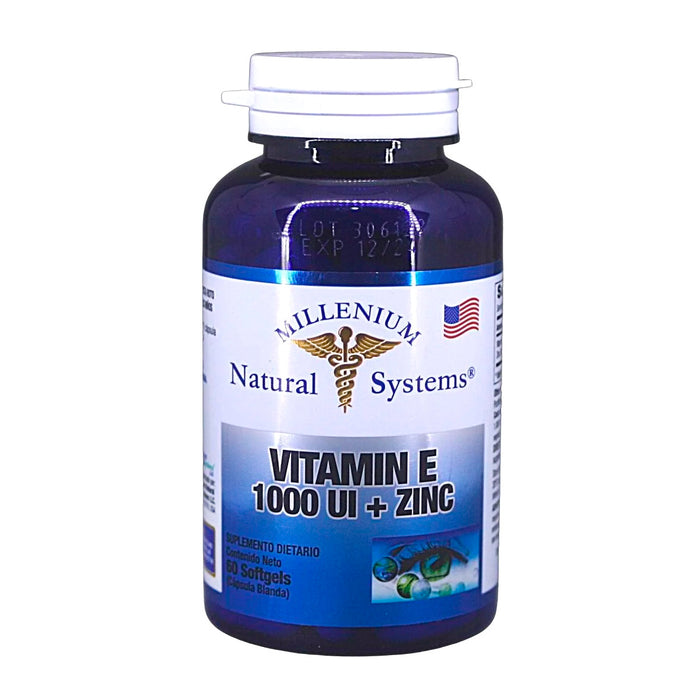 Vitamina E 1000IU + Zinc 60 softgels Natural Systems