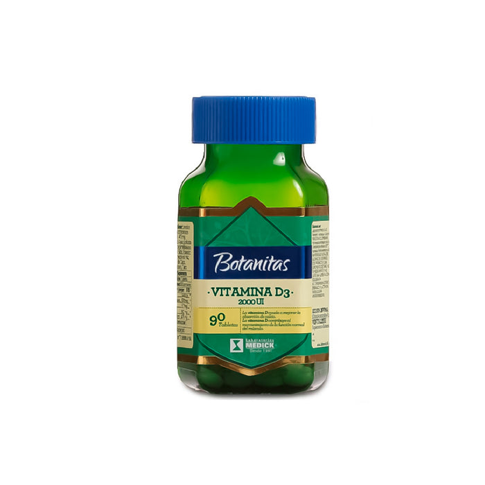 Vitamina D3 2000IU 90 tabletas masticables  Botanitas Medick