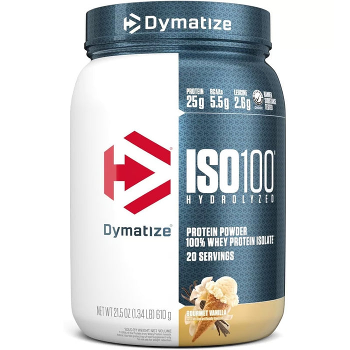 ISO 100 Hidrolizada sabor Vainilla Gourmet 1.3lb Dymatize proteína limpia