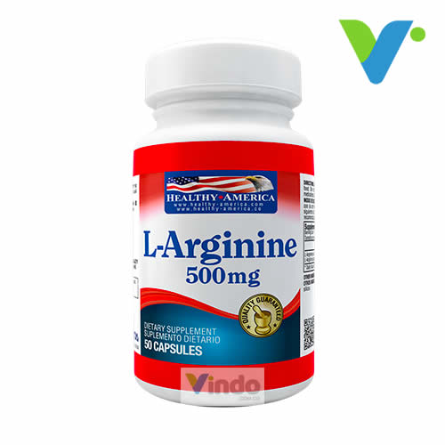 L-Arginine HCL 500mg 50 Capsules Healthy America