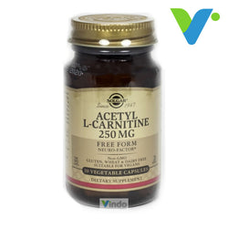 Acetyl L- Carnitina 250 MG 30 Capsulas Vegetales Solgar - Solgar - Vindo - Vitaminas y Nutrición