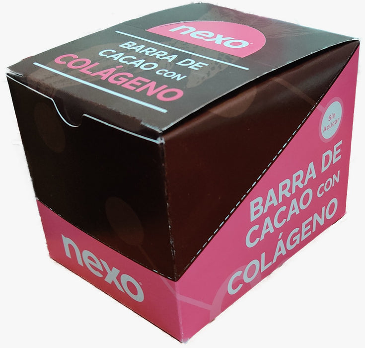 Barra de Chocolate Oscuro con Colágeno 80%  Nexo caja por 10 unidades