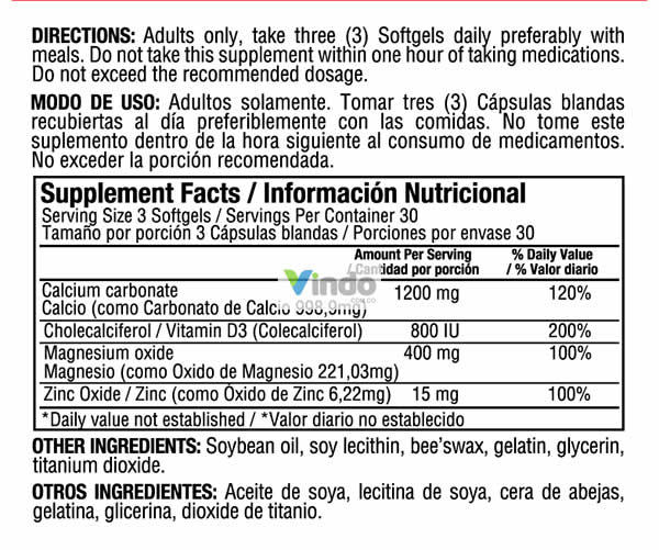 Cal Mag zinc con vitamina D3 Calcio Magnesio Zinc 90 caplets Healthy America - Healthy America - Vindo - Vitaminas y Nutrición